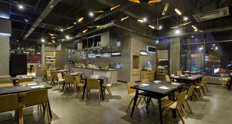 有柱子餐饮店怎么设计装修,餐厅有柱子怎么装修